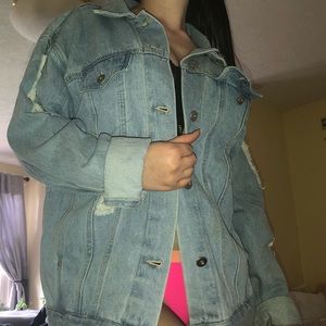 distressed denim jacket